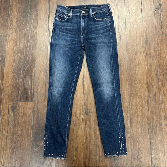 citizen of humanity rocket high rise skinny with bottom studs SZ 28/6 - Picture 4 of 12